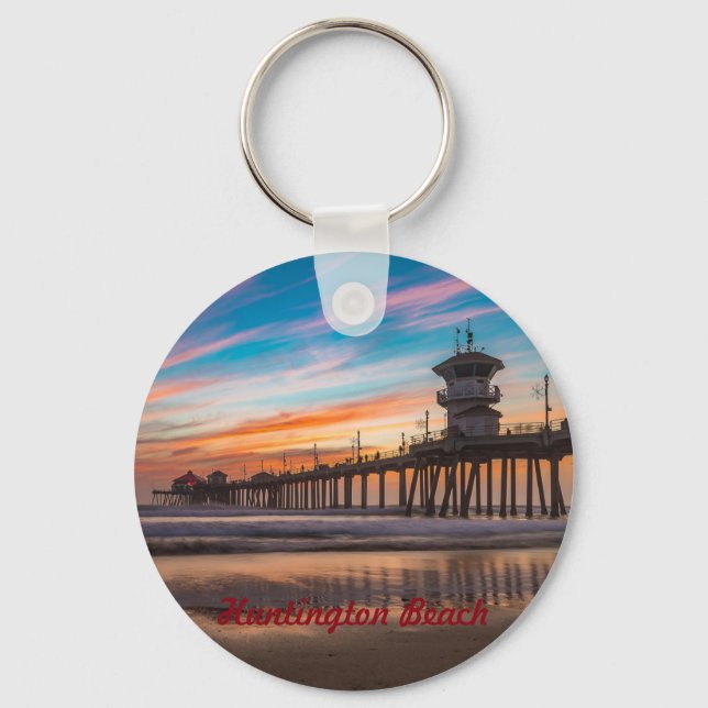 Huntington Beach Pier at sunset Key Ring (Front)