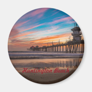 Huntington Beach Pier at sunset Magnet