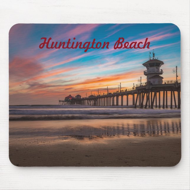 Huntington Beach Pier at sunset Mouse Pad (Front)