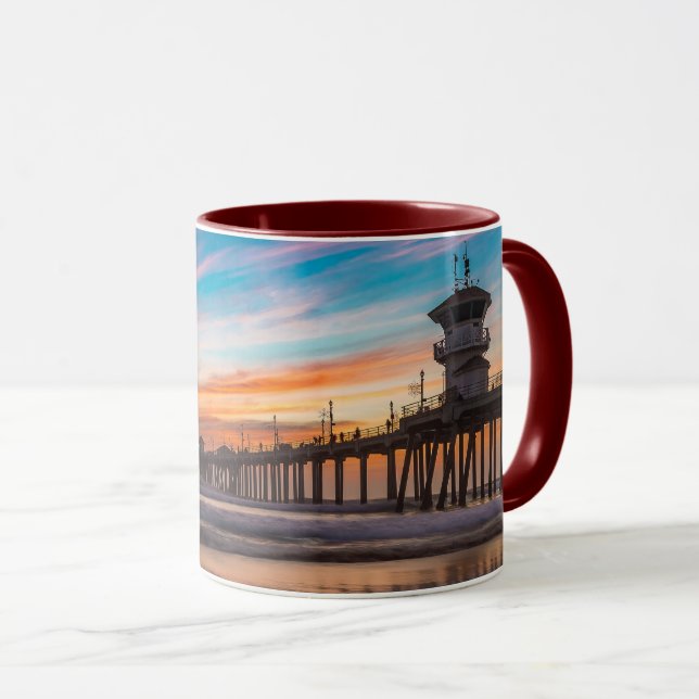 Huntington Beach Pier at sunset Mug (Front Right)