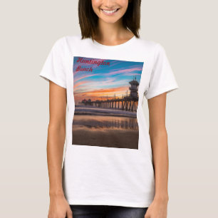 Huntington Beach Pier at sunset T-Shirt