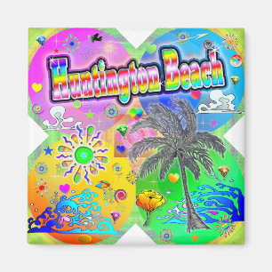 Huntington Beach Quadro Seasons Magnet
