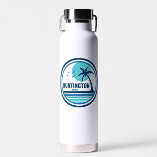 Huntington Beach South Carolina Palm Tree Birds Water Bottle