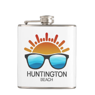 Huntington Beach South Carolina Sunglasses Hip Flask