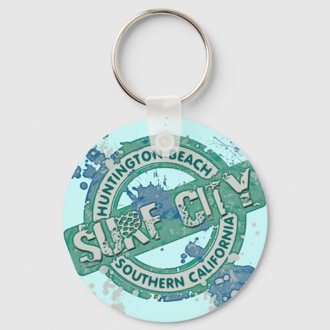 Huntington Beach Southern California Surf City Key Ring (Front)