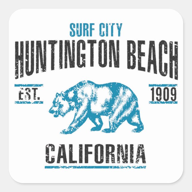 Huntington Beach Square Sticker (Front)