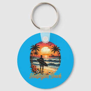 Huntington Beach Sunset California Surfing Summer Key Ring