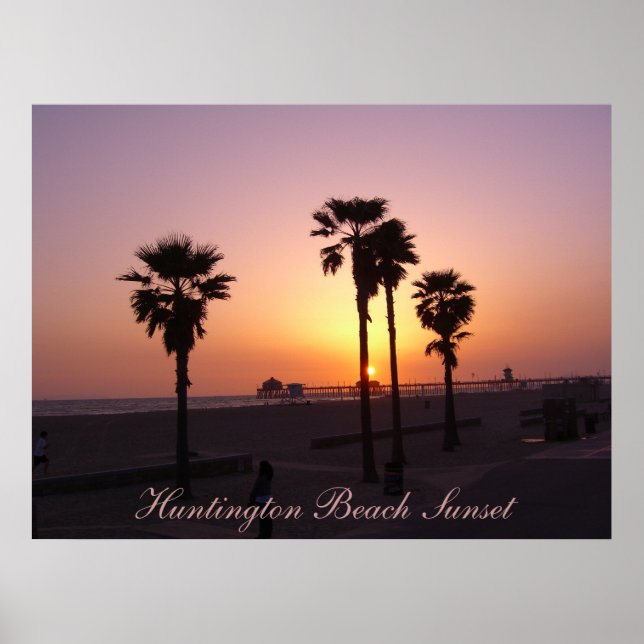 Huntington Beach Sunset Poster (Front)