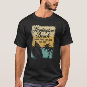 Huntington Beach Surf City California Distressed S T-Shirt
