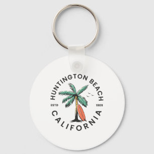 Huntington California Beach Surf Summer Vacation F Key Ring