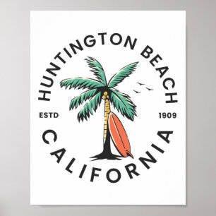 Huntington California Beach Surf Summer Vacation F Poster