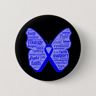 Huntington Disease Butterfly Ribbon 6 Cm Round Badge