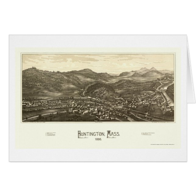 Huntington, MA Panoramic Map - 1886 (Front Horizontal)