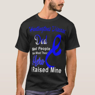 Huntington's Disease Awareness Dad Blue Ribbon Fat T-Shirt