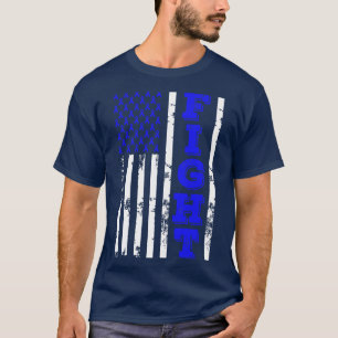 Huntingtons Disease Awareness Fight American Flag T-Shirt
