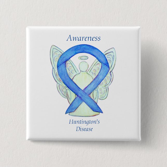 Huntington's Disease Awareness Ribbon Angel Pin (Front)