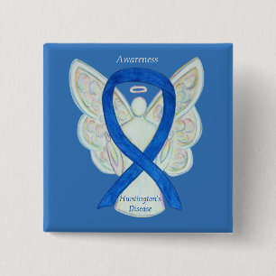Huntington's Disease Awareness Ribbon Angel Pin