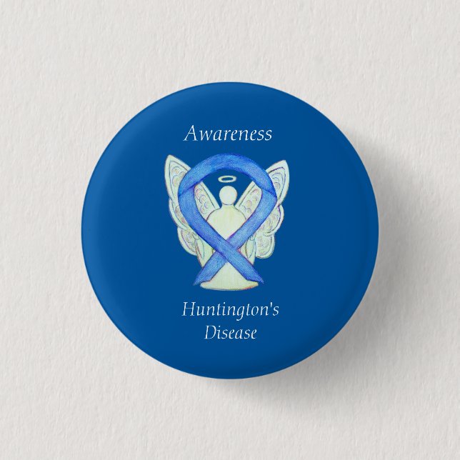 Huntington's Disease Awareness Ribbon Angel Pin (Front)