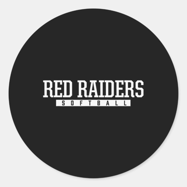 Huntley Red Raiders Softll Hs  Classic Round Sticker (Front)