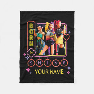 Huntr_x Born To Shine Personalised For Kids And S Fleece Blanket