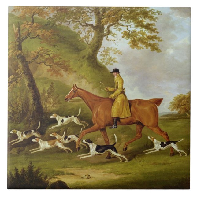 Huntsman and Hounds, 1809 (oil on canvas) Ceramic Tile (Front)