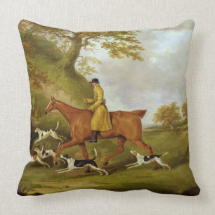 Huntsman and Hounds, 1809 (oil on canvas) Cushion