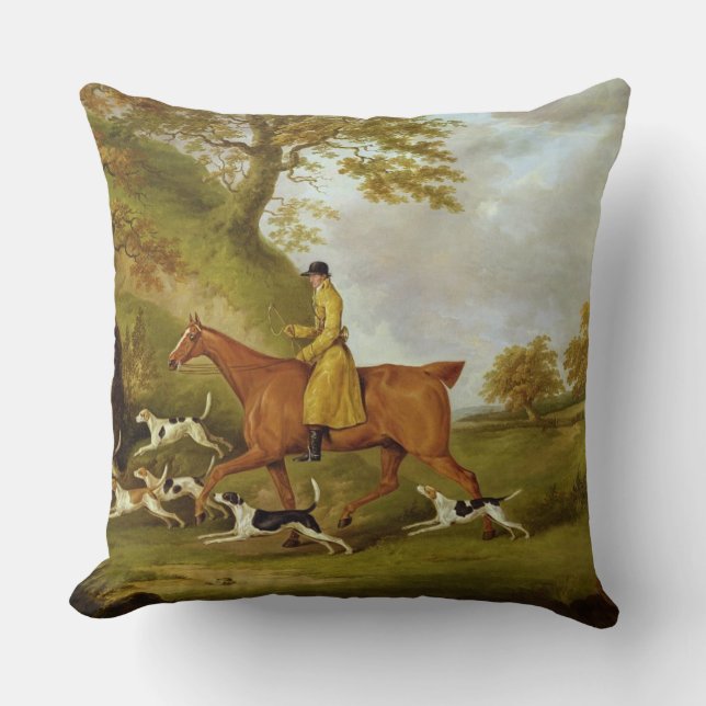 Huntsman and Hounds, 1809 (oil on canvas) Cushion (Front)