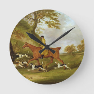 Huntsman and Hounds, 1809 (oil on canvas) Round Clock