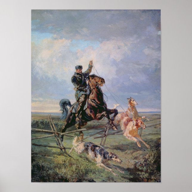 Huntsman with the Borzois, 1872 Poster (Front)