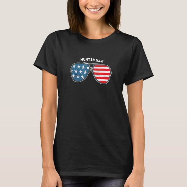Huntsville Alabama Al Us Cities America 4th Of Jul T-Shirt (Front)