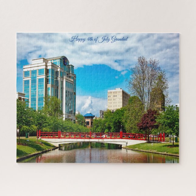 Huntsville Alabama Happy 4th of July Grandad Jigsaw Puzzle (Horizontal)