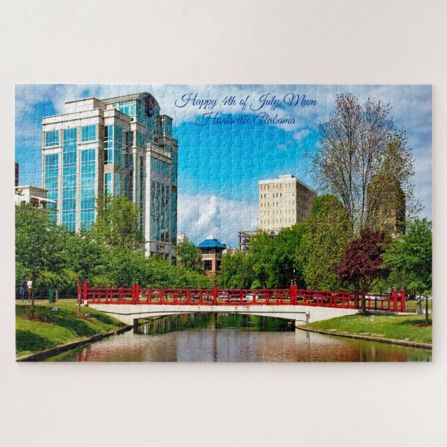 Huntsville Alabama Happy 4th of July Mum Jigsaw Pu Jigsaw Puzzle (Horizontal)
