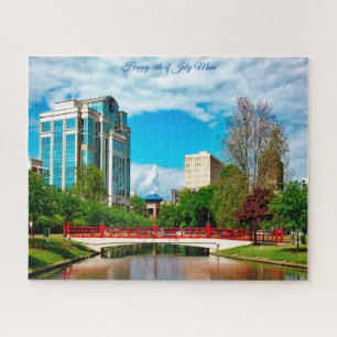 Huntsville Alabama Happy 4th of July Mum Jigsaw Puzzle