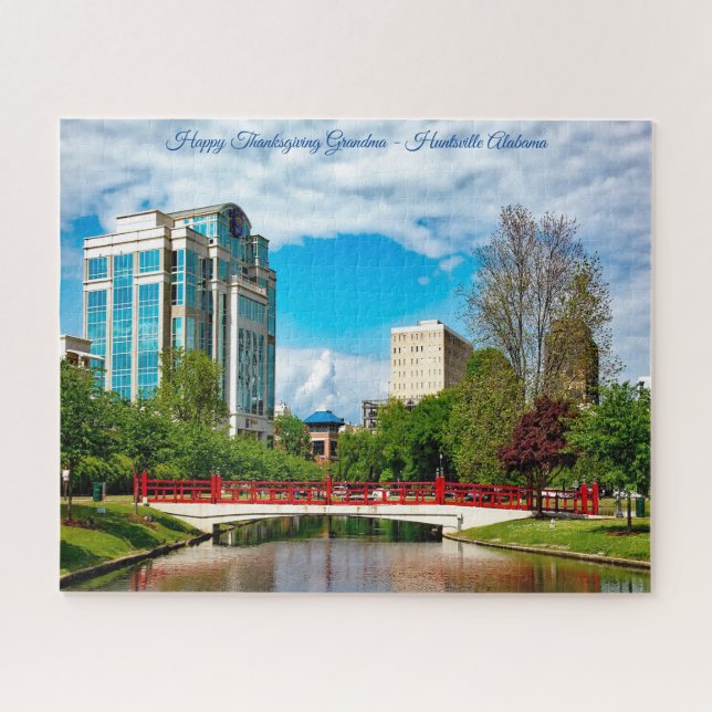 Huntsville Alabama Happy Thanksgiving Grandma Jigsaw Puzzle (Horizontal)