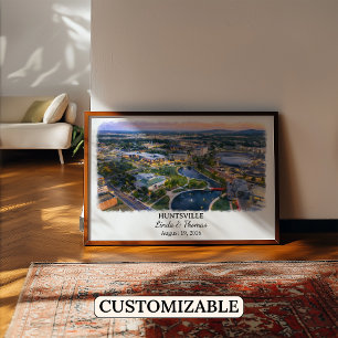 Huntsville Alabama Poster, Watercolor, Custom Poster