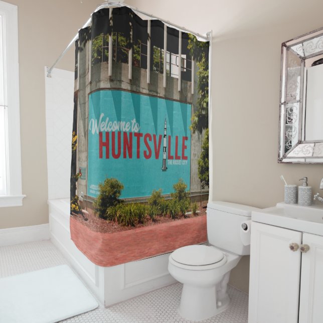 Huntsville Alabama Rocket City Shower Curtain (In Situ)