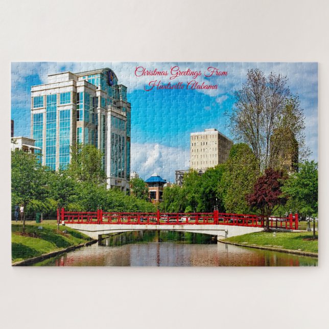 Huntsville Alabama Xmas Greetings Jigsaw Puzzle (Horizontal)