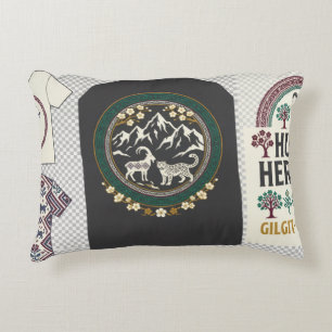 Hunza Heritage Graphic T-Shirt Gilgit-Baltistan Decorative Cushion
