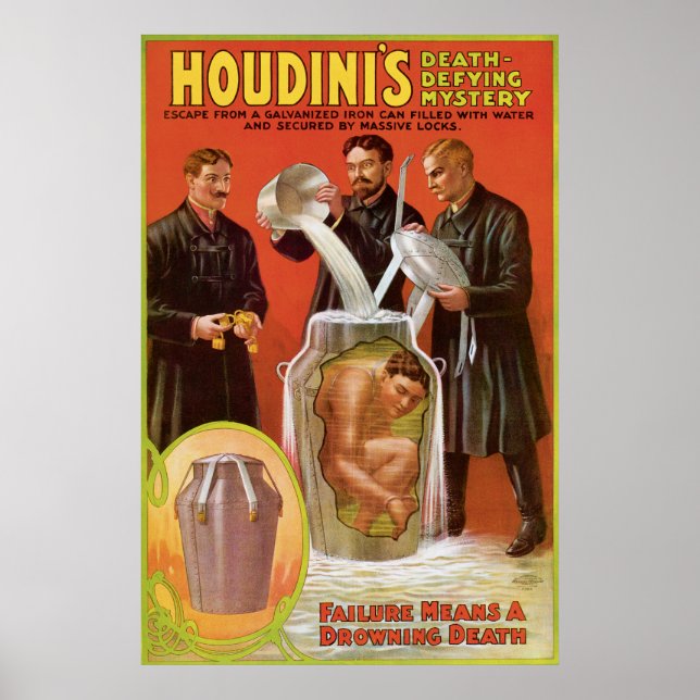 Huodini's Death Defying Mystery, 1908 Poster (Front)