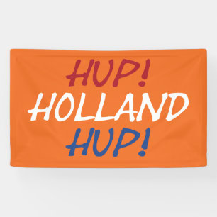 Hup Holland Hup overlaid on NLD Flag on or bnrt Banner