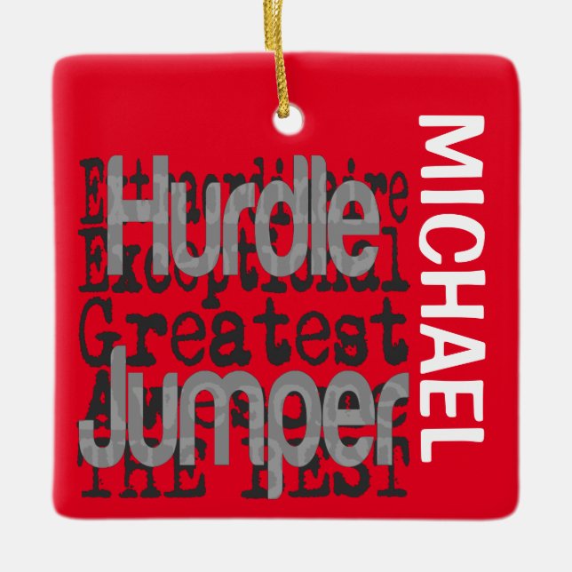 Hurdle Jumper Extraordinaire CUSTOM Ceramic Ornament (Front)