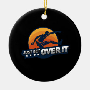 Hurdler Hurdling Sport Gift Ceramic Ornament