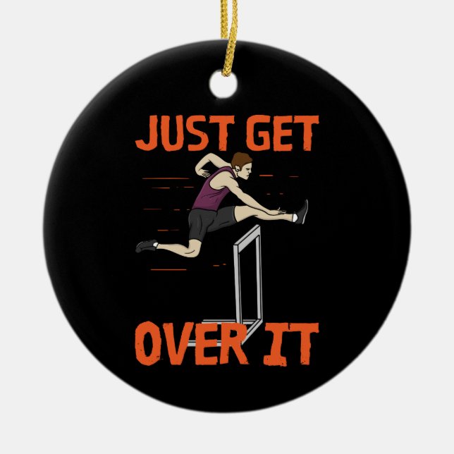 Hurdler Hurdling Sport Track & Field Gifts Ceramic Ornament (Front)