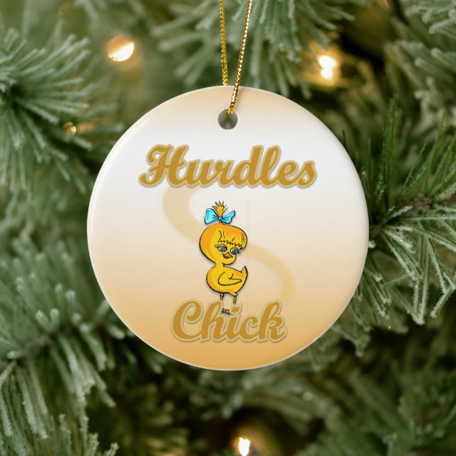 Hurdles Chick Ceramic Ornament (Tree)