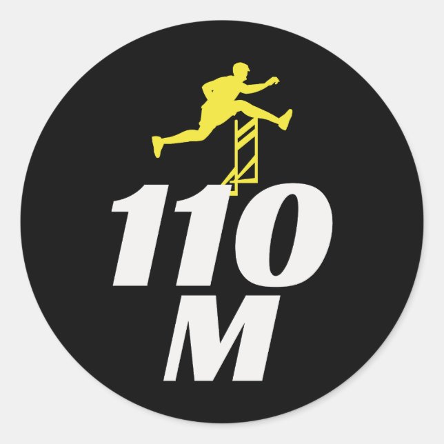 Hurdles Hurdling Hurdler Running Runner Athletes Classic Round Sticker (Front)