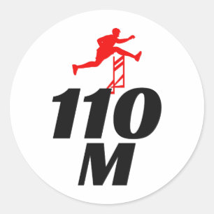 Hurdles Hurdling Hurdler Running Runner Athletes Classic Round Sticker