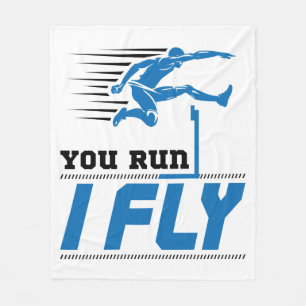 Hurdles Track and Field You Run I Fly Fleece Blanket