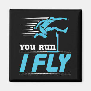 Hurdles You Run I Fly Hurdler Track Field Magnet