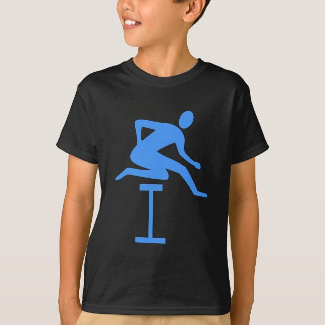 Hurdling - Baby Blue T-Shirt (Front)