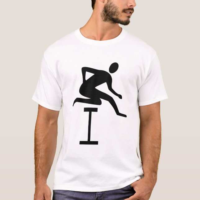 Hurdling - Black T-Shirt (Front)